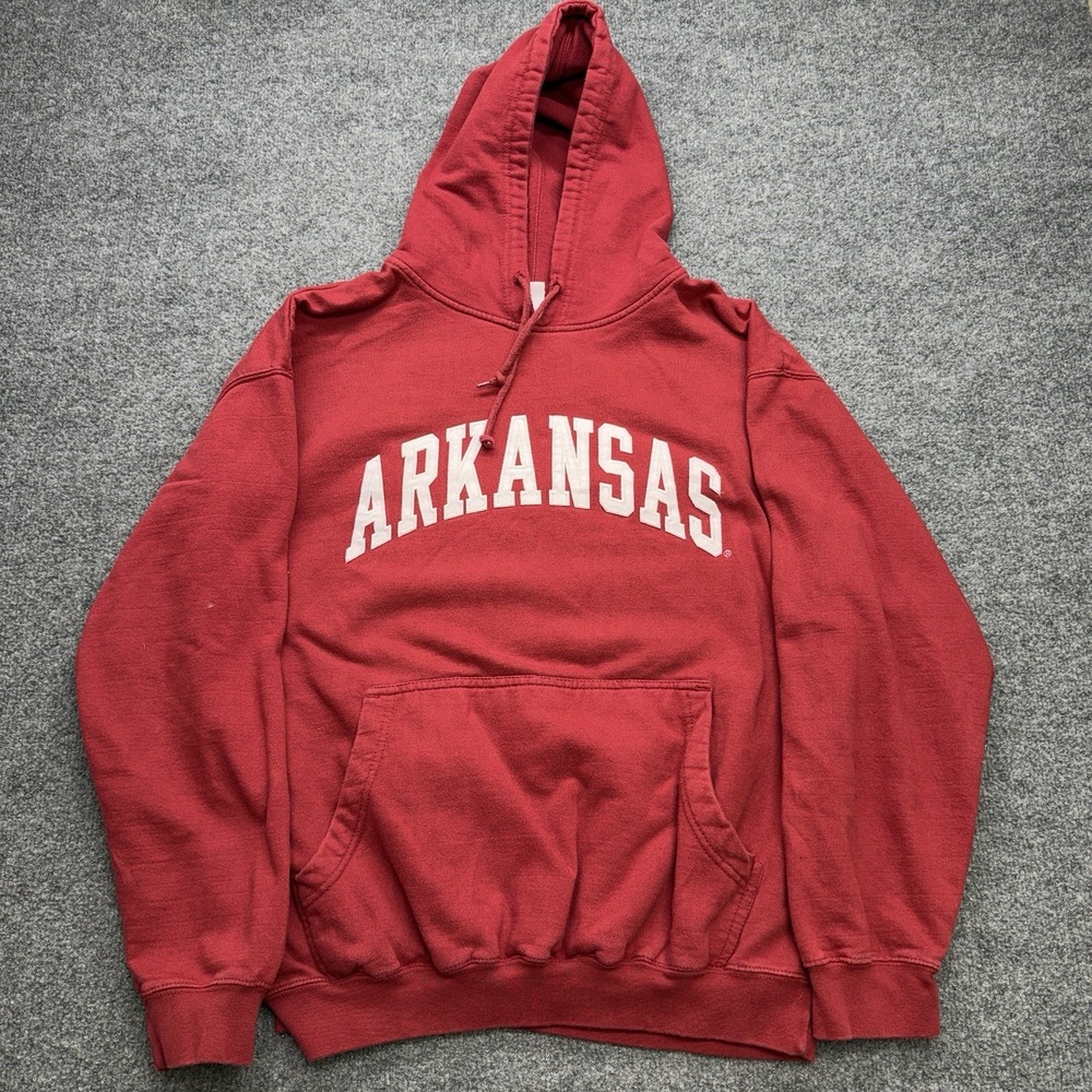 Red Oak Arkansas Razorbacks Vintage Hoodie Size Mens XL Red/White Hooded